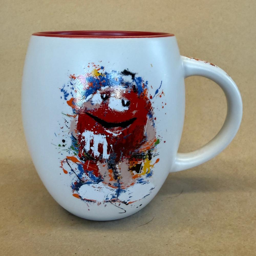 M&M's Red Paint Splatter Abstract Mug